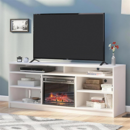 65 Inch Electric Fireplace TV Stand, Modern Media Console Entertainment Center, Storage Cabinets for Living Rooms