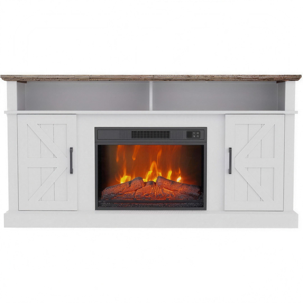 Electric Fireplace TV Stand for TVs up to 65 Inch, Modern Media Console Entertainment Center, Storage Cabinets for Living Rooms