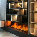 Smart Atomizing Fireplace Stove with Glass Panel, 3D Water Vapor Freestanding Electric Stove for Living Room