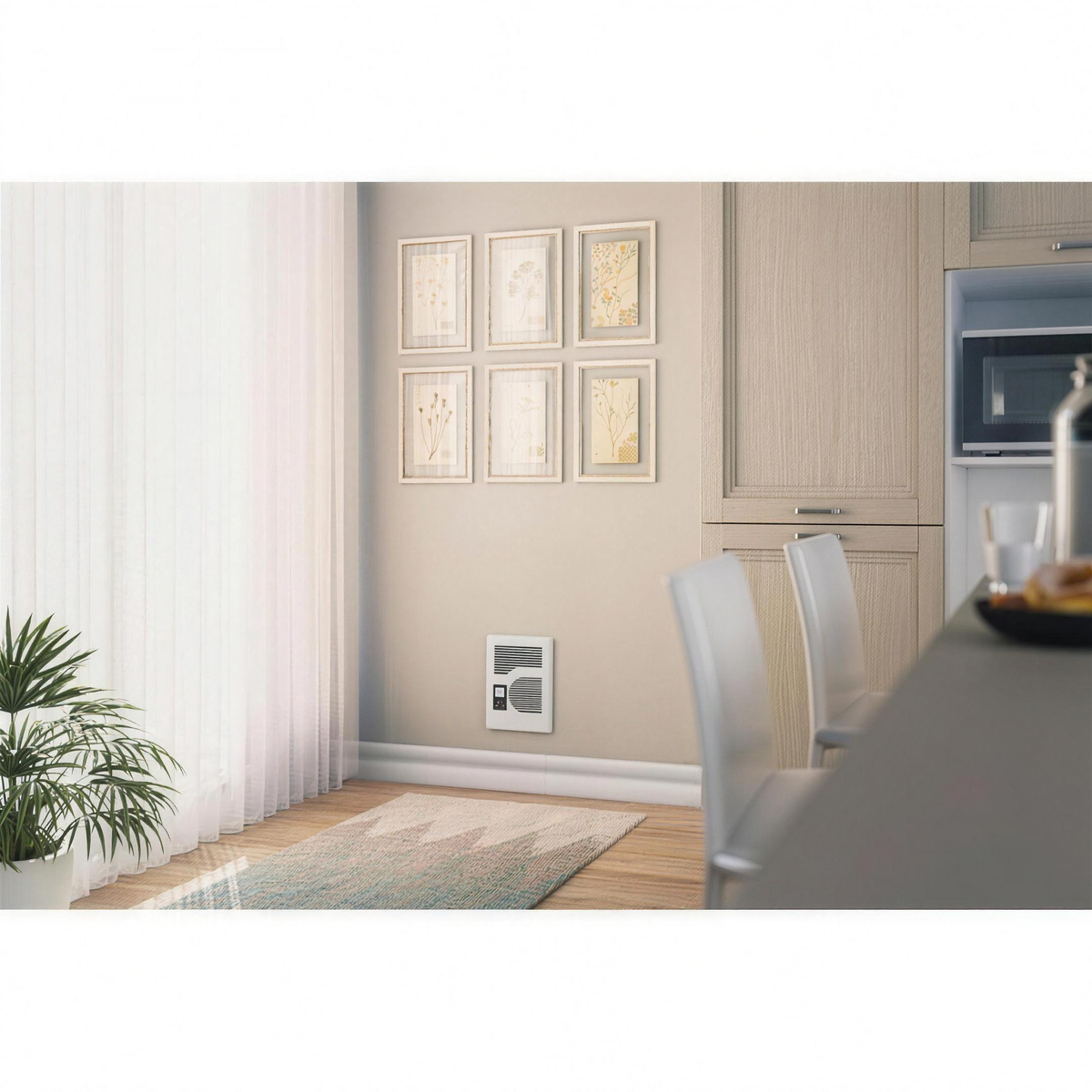 Digital Thermostat Electric Wall Heater 1000W-1600W, Programmable Wall-Mounted Panel Heater