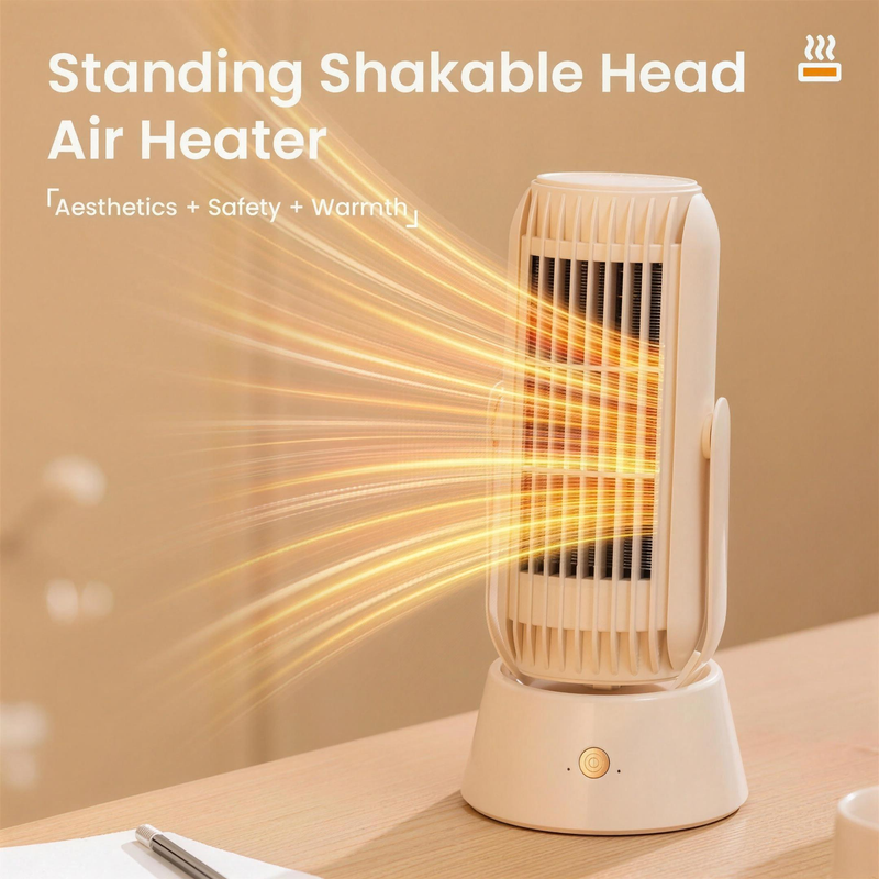 Portable Electric Space Heater, PTC Ceramic Heating, Overheat Protection for Desks, Bedrooms and Home Offices