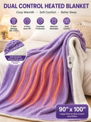 90x100 inch sherpa heated electric blanket with 4 heat settings