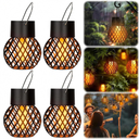 Solar hanging flame pendant lights with hollow branch design