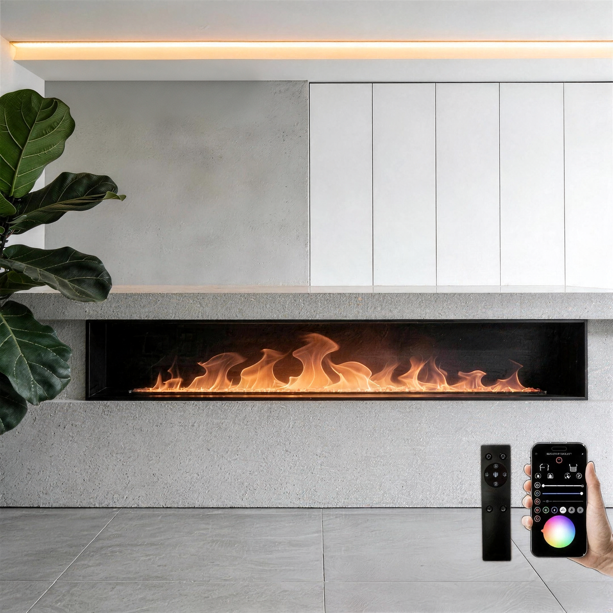 3D Steam Fireplace Stove, Modern Freestanding Water Vapor Flame Indoor Fireplace