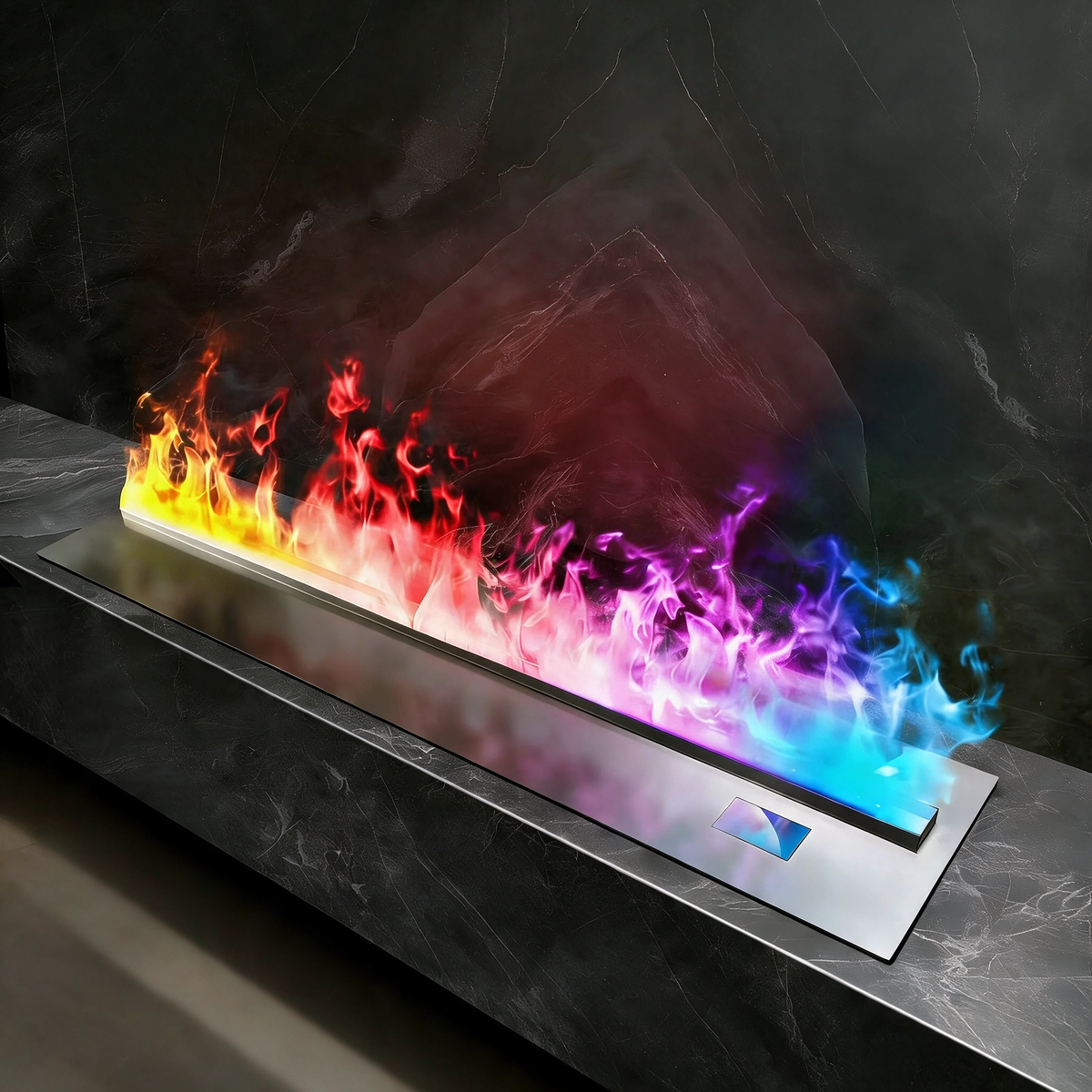 3D Water Vapor Fireplace RGB Gradient Flame Smart Touch Luxury Electric Insert for Villa Hotel Decor