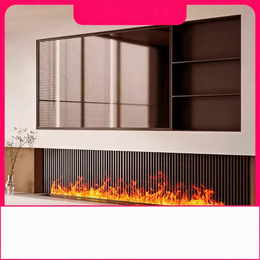 Smart Atomizing Vapor Fireplace with App Control, Multi-Color 3D Mist Flame Electric Fireplace for Media Walls