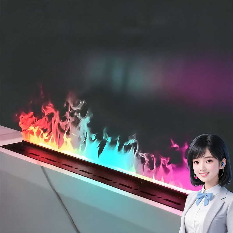 Wall-Mounted Electric Fireplace with Adjustable LED Flame & Heat, Remote-Control Slim Fireplace for Living Room