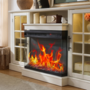 Close-up of the firebox and flame on the 59 Inch Electric Fireplace TV Stand, Modern Media Console Entertainment Center, Storage Cabinets for Living Rooms