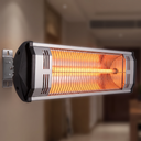 Close-up of the heating element and housing on the Far-Infrared Wall-Mounted Outdoor Heater, Waterproof Electric Heater for Patio, Restaurant & Covered Areas