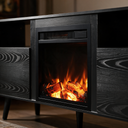 Close-up of the firebox and flame on the 65 Inch Electric Fireplace TV Stand, Modern Media Console Entertainment Center for Living Rooms