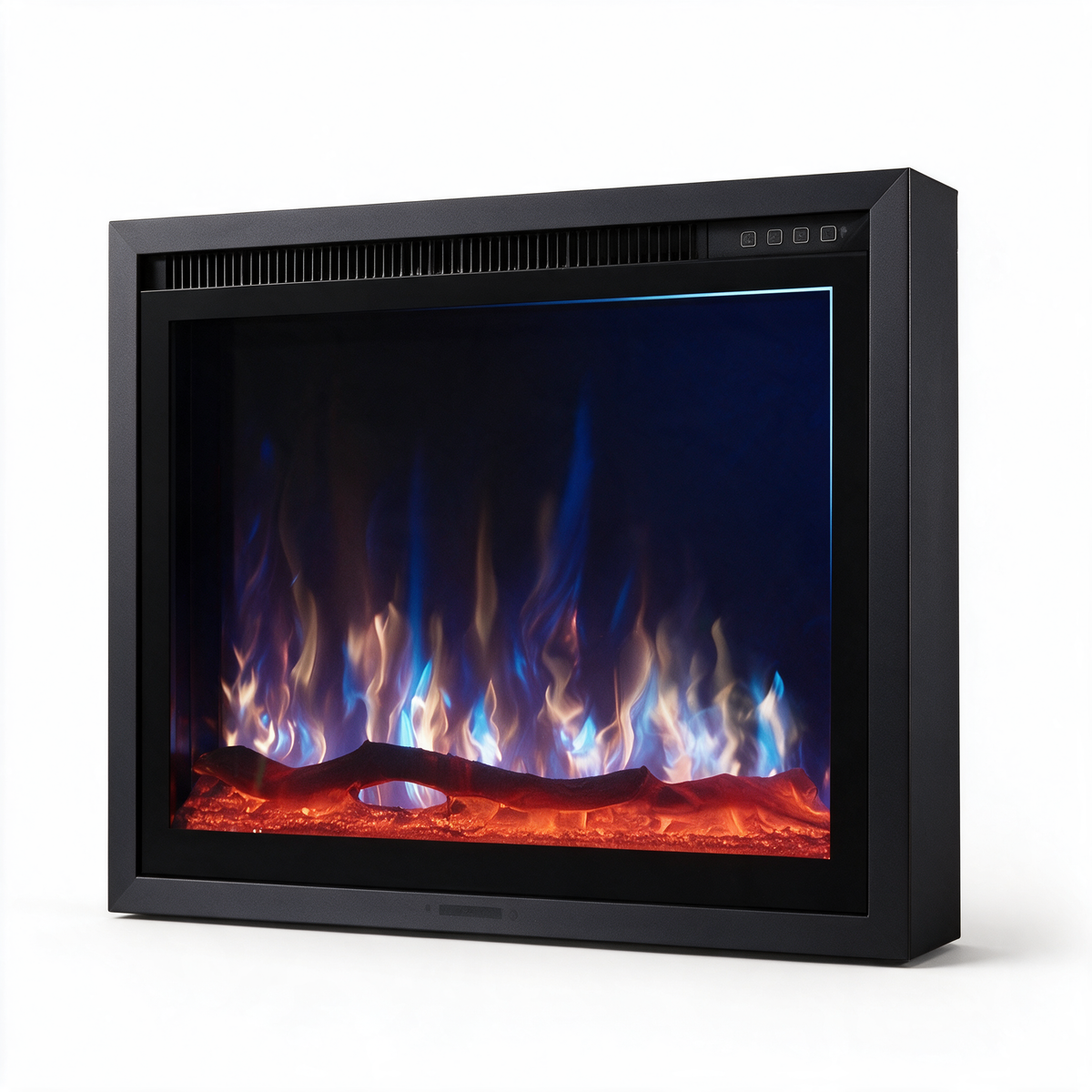 60 Inch Recessed Electric Fireplace, 750W/1500W Wall-Mounted Linear Fireplace with Smart Heat & Adjustable Flame