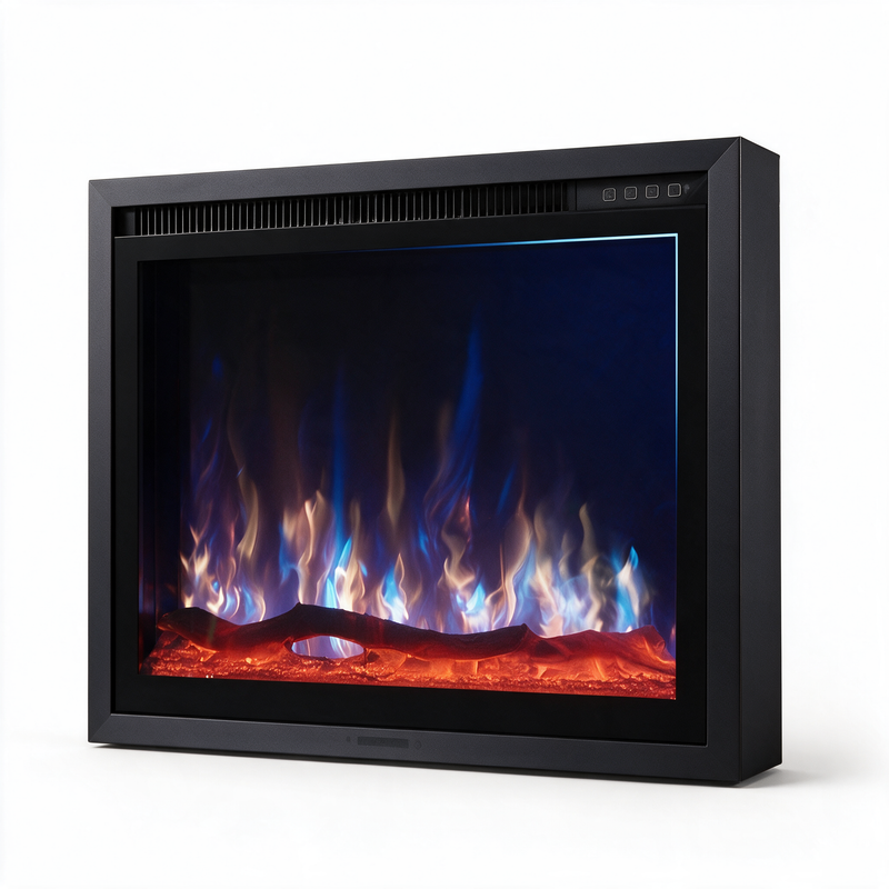 60 Inch Recessed Electric Fireplace, 750W/1500W Wall-Mounted Linear Fireplace with Smart Heat & Adjustable Flame