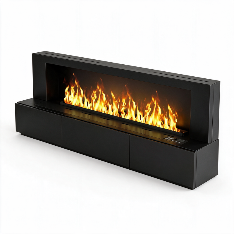 60 Inch Recessed Electric Fireplace Insert, Modern Built-In Firebox with Adjustable LED Flame and Remote Control for Living Rooms