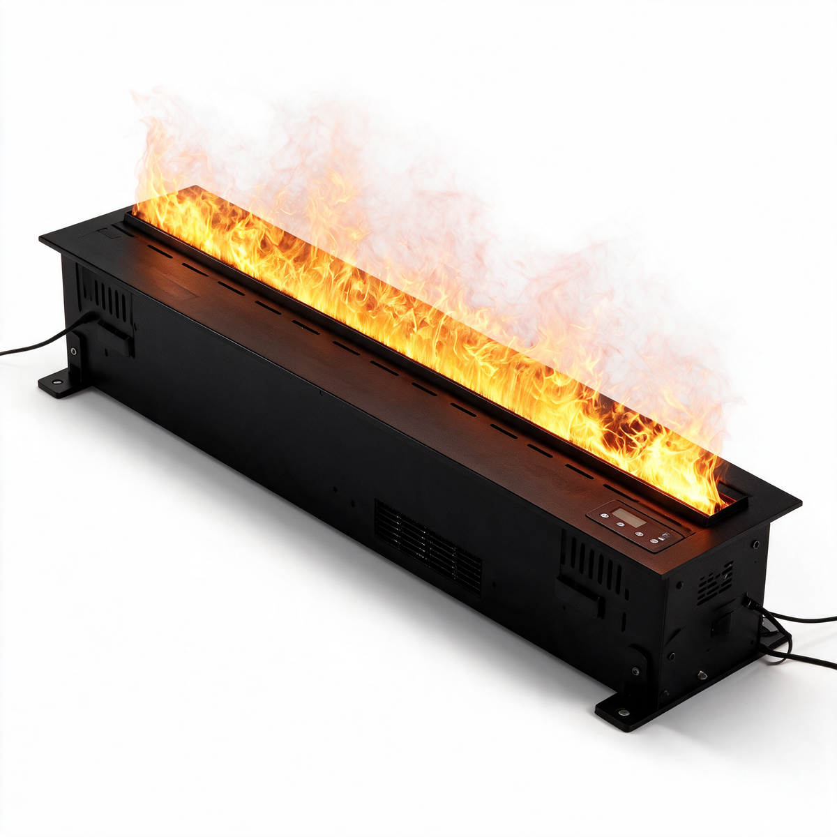 Indoor 3D Water Vapor Electric Fireplace with Colorful LED Flame Effect, Flameless Atomized Insert for TV Wall