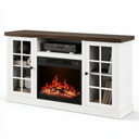 Electric Fireplace TV Stand, Modern Media Console Entertainment Center, Storage Cabinets for Living Rooms