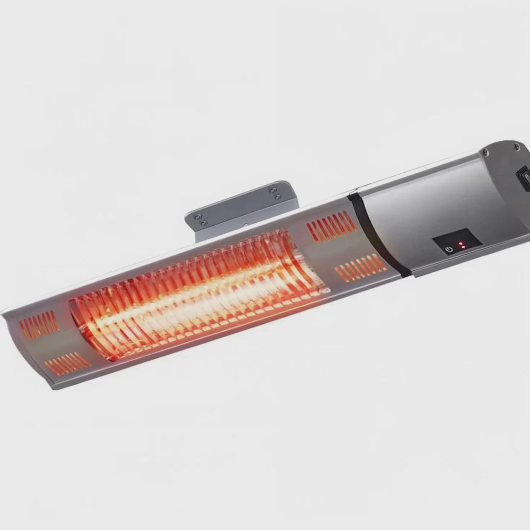 1500W Wall-Mounted Electric Patio Heater with Remote Control - product video