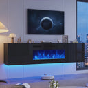 70 Inch Floating TV Stand with Electric Fireplace - product video