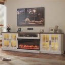 98 Inch Farmhouse Fireplace TV Stand for TVs up to 100 Inch - product video