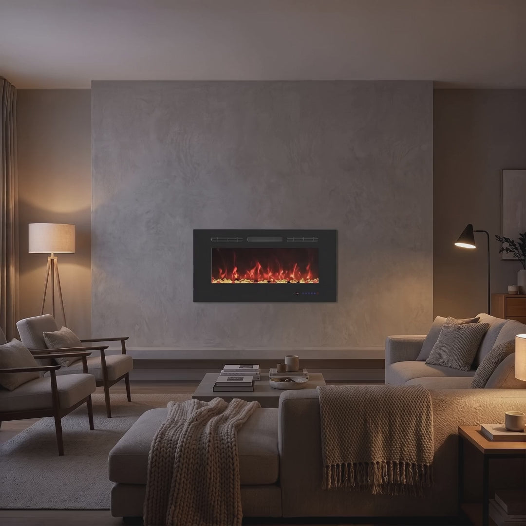 30 Inch Wall Mounted Electric Fireplace - product video
