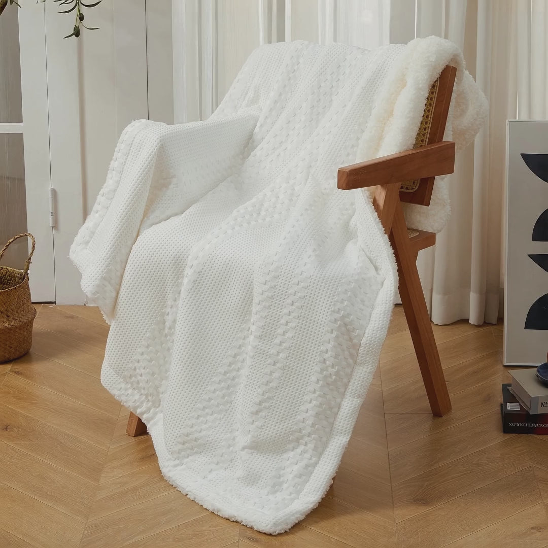 Waffle Sherpa Heated Throw Blanket 50 x 60 - product video